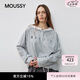 moussy 新品休閑風蕾絲拼接長袖針織衫女028JSX90-1049 160灰色 均碼