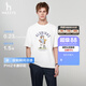 HAZZYS【涼感】哈吉斯男裝 26新款夏季印花上衣圓領短袖T恤男 白色WT XL （180/100A 50）