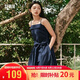 森馬（Semir）陳都靈|郁金香裙擺|連衣裙女26夏純欲抹胸吊帶長(zhǎng)裙109326114003