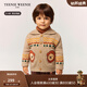 Teenie Weenie Kids小熊童裝秋冬男女寶寶翻領費爾島針織開衫毛衣 米色 100 cm
