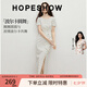 紅袖（hopeshow）減齡波點連衣裙2026夏季新款女裝設計感綁帶泡泡袖顯瘦開叉長裙 米底黑點816 XL