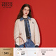 Teenie Weenie小熊女裝棉服秋時(shí)尚舒適撞色云感牛仔拼接假兩件外套 卡其色 M 165