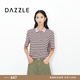 DAZZLEDAZZLE 地素2026夏季全棉純棉寬松條紋Polo領短袖T恤 粉紅色 M