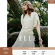 ELLE設(shè)計感蝙蝠袖圓領(lǐng)短袖女2026夏季新款高級感寬松休閑時髦t恤 米白 M