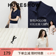 紅袖（hopeshow）復古氣質短袖針織衫2026春季新款女裝軟糖絞花撞色刺繡POLO領上衣 藏青495 L