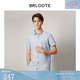 巴魯特（Brloote）短袖襯衫男 棉麻舒適透氣貼袋短襯衣 夏裝 灰色 170/92A