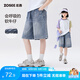 左西女童牛仔短褲夏季2026新款兒童夏裝薄款中褲五分褲潮 牛仔色 160
