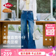 Lee Cooper牛仔褲2026秋季新品女士水洗復古顯瘦寬松飄帶闊腿七分褲通勤長褲 牛仔藍(長褲常規版)-3047 M