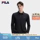 FILA 斐樂官方男子針織長袖POLO衫2026春季新款休閑簡約基礎上衣 傳奇藍-NV L 175/96A/L