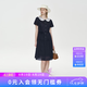 ELAND衣戀連衣裙女娃娃領(lǐng)寬松短袖條紋裙2026春夏新款 藏青色(59)Navy S /160