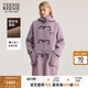 Teenie Weenie【初代千金牛角扣】小熊女冬季綿羊毛雙面呢毛呢外套 紫色 S