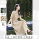 對(duì)白萊賽爾亞麻輕薄串珠連衣裙女2026夏季新款休閑通勤垂感襯衫裙 卡其色 M