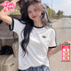阿迪達斯（adidas）三葉草純棉短袖女2026夏季新款時尚半袖三條紋寬松透氣休閑t恤男 白色/情侶T/純棉/新款無字母/主推 S 【建議體重105斤-120斤】