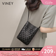 viney羊皮包包女包洋氣斜挎手機包輕奢單肩包生日七夕情人節(jié)禮物送女友 【黑色】女生實用走心 品牌小眾百搭休閑氣質(zhì)小包