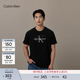 Calvin KleinJeans【純棉透氣】夏季男女情侶休閑通勤ck印花短袖針織T恤上衣 UB1-太空黑 L 尺碼偏大，建議拍小一碼
