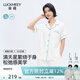 幸棉（LUCKMEEY）【云旗郝熠然同款】滿天星印花萊賽爾棉家居服套裝夏季涼感可外穿 女款青白滿天星 短袖短褲 M
