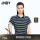 江南布衣（JNBY）【商場同款】26春夏新品T恤polo領棉質條紋扭扭樂休閑5Q511589H 406/藏青系 S