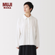 MUJI 女式 方形剪裁長袖襯衫 女士襯衣內(nèi)搭26年夏季女裝BC2T4C6A 白色 L -XL(165/88A)