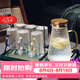 格娜斯玻璃杯水杯家用套裝泡茶杯喝水杯子耐高溫輕奢高顏值錘紋涼水壺