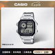 卡西歐（CASIO）小方塊手表 ae1200電子表男款學生復古小銀塊石英表新款七夕禮物 AE-1200WHD-1A