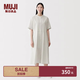 MUJI 女式 涼感 短袖襯衫連衣裙 女裝裙子長裙 26年夏季 BC2Q7C6S 象牙色格紋 S （155/80A）