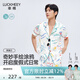 幸棉（LUCKMEEY）【云旗郝熠然同款】手繪涂鴉萊賽爾家居服套裝夏季透氣寬松可外穿 【男女同款】浪花白  短袖長褲 M