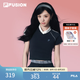 FILA FUSION田曦薇同款斐樂(lè)潮牌女裝短袖2026夏季新款顯瘦修身V領(lǐng)T恤 天空船長(zhǎng)藍(lán)-BU L 170/88A/L