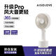 SOLOVE素樂質造N9pro手持風扇USB充電小風扇帶底座便攜式小電扇夏季戶外大風力學生長續航輕音風扇 白色
