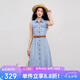 秋水伊人無袖復古做舊牛仔連衣裙2026年夏季新款女通勤A字擺裙子