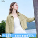 百圖betu女裝秋季新款短外套潮流純棉百搭牛仔外套上衣女2507T32 黃色 M