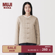 MUJI 女式木棉混盤扣棉服夾克外套女款女裝棉衣新中式26年 BD12HA6S 淺米色 S (155/80A)