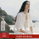 MSLAN法式蕾絲繡花短袖襯衫2026夏季新款高級感寬松透氣五分袖開衫上衣 本白 M