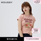 moussy 【熱銷爆款】甜美字母花卉印花修身短袖T恤028JSX90-1053 091淺粉色 均碼