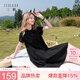 三彩【櫻花系列連衣裙】2026夏季新款純棉圓領短袖娃娃裙A字裙M
