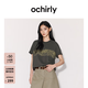 歐時力OCHIRLY[熱銷補貨]女裝T恤2026夏季純棉仿蕾絲印花寬松短袖t恤 碳灰 S