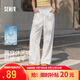 森馬（Semir）休閑褲女夏拼色抽繩長褲防曬吸濕速干寬松2026闊腿褲109326127007