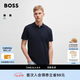 雨果博斯BOSS【經典款 珠地網眼】男士26夏印花短袖BOSSPolo 404-深藍色 L