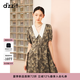 DZZIT地素連衣裙2026夏新款中式花卉印花收腰斜裁工藝裙子女3K2OB466F 深灰色 M