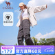 駱駝（CAMEL）休閑褲女士工裝褲戶外防潑水寬松闊腿直筒百搭新款傘兵運動褲子