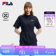 FILA 斐樂官方女子梭織連衣裙2026夏新款時尚休閑涼感舒適襯衫裙 傳奇藍-NV L 170/88A/L