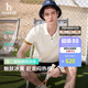 HAZZYS【涼感】哈吉斯男裝 夏季PHIZ系列上衣休閑短袖POLO衫男 米黃色OW XL （180/100A 50）