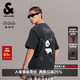 杰克·瓊斯（JACK&JONES）男裝26年純棉短袖T恤男士夏季潮流寬松卡通熊貓印花情侶半袖t恤 E44黑砂色 XL 185寬松版，建議拍小一碼