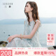 三彩【櫻花系列連衣裙】2026夏季新款萊賽爾圓領系帶寬松A字長裙M