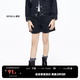little MO&Co.童裝女童愛心紐扣純棉牛仔短褲兒童女孩女大童女童褲 牛仔黑色 120 120/53