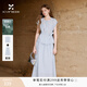 香影藍(lán)色襯衫套裝女2026夏秋新款氣質(zhì)收腰襯衣裙子淡人松弛感穿搭 淺藍(lán) L