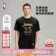 NBA官方26新款布倫森馬刺文班亞馬庫里詹姆斯杜蘭特短袖速干休閑t恤 湖人-詹姆斯運動休閑T恤(黑色) L
