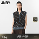 JNBY/江南布衣春夏復古針織毛衫混紡寬松簡約V領無袖開襟女5P4314500 202/暗咖系 M