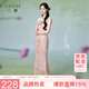 三彩【宋軼同款】小櫻花2026夏新款粉色新中式旗袍連衣裙魚尾裙女C
