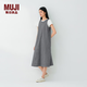 MUJI 女式 泡泡紗連衣裙 女裝連衣裙裙子 背心裙 26年夏季 BC2ZKC6S 黑色格紋 S 155/80A