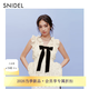 SNIDEL襯衫上衣女26春夏新品甜美荷葉邊小飛袖蝴蝶結收腰上衣SWFB262304 圓點圖案 均碼 (F)